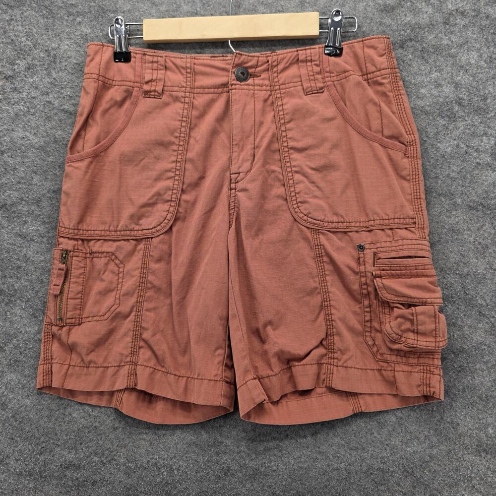 Eddie Bauer Cargo Shorts Womens 32 Rust 100% Cotton Multi Pocket Utility Outdoor